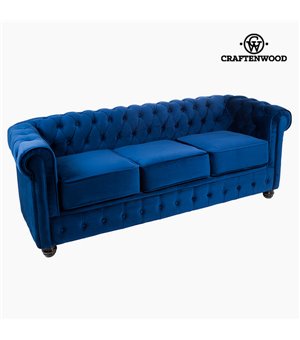 Chesterfield Sofa 3-Sitzer Samt Blau - Relax Retro Kollektion