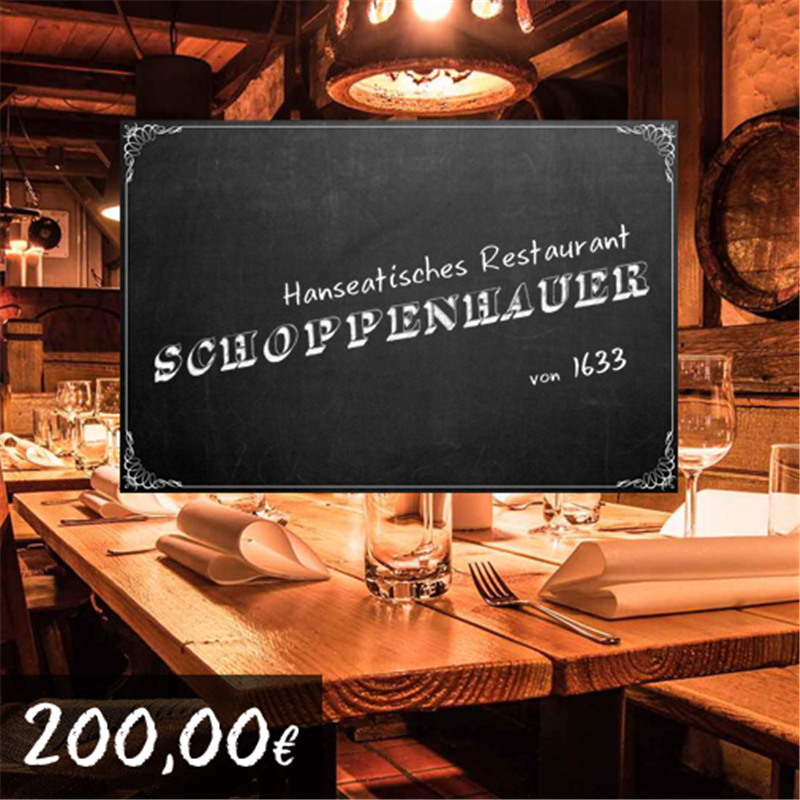 200€ Restaurant Schoppenhauer Gutschein für 180€